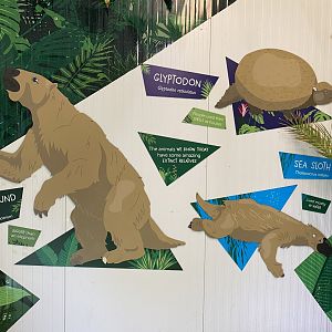 Signage about prehistoric xenarthrans