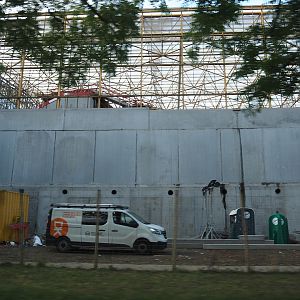 Construction of water park Laguna, between The Sanctuary and the entrance gallery, 2025-09-01