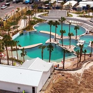 Gulfarium - aerial photo of Dolphin Oasis construction