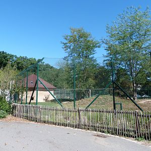 Entrance view of lion exhibit -Zoo Plzeň (2025)