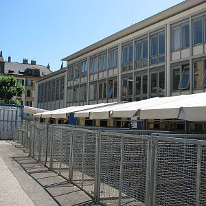 Circus Knie in Neuchatel 2008 - Line of tents with ponies and such