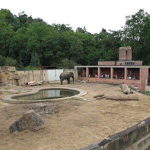 Zoo Praha - View of the Elephant exhibit from the viewing deck