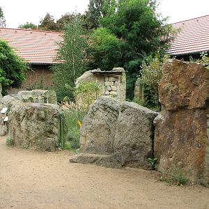 Zoo Praha - Exhibit rock work outside the Africa House