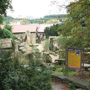 Zoo Praha - View of the exhibit complex outside the Africa House