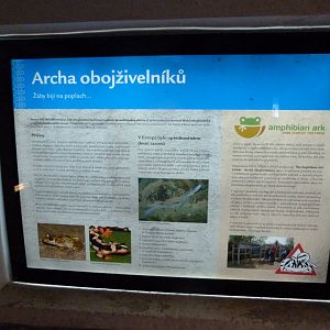 Sign about the Amphibian Ark -Zoo Plzeň (2025)