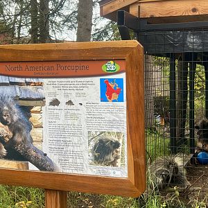 Porcupine sign and enclosure