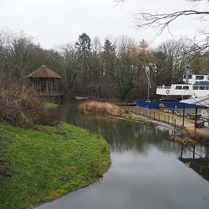 Bonobo island, African port themed playground area and part of customs post themed viewing area, 2024-01-01