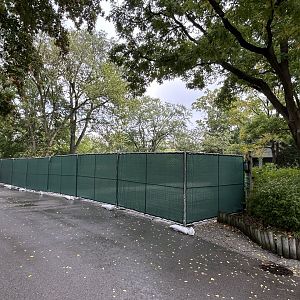 Pachyderm House- construction fence northwest side of the building.