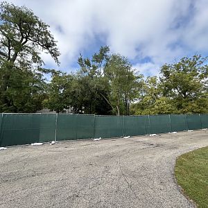 Pachyderm House- construction fence northeast side of the building