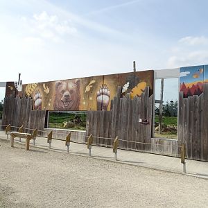 Mural on the wall surrounding the bear enclosure