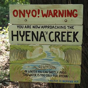 Hyena creek warning sign, 2025-04-30
