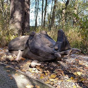 Rhinoceros beetle statue