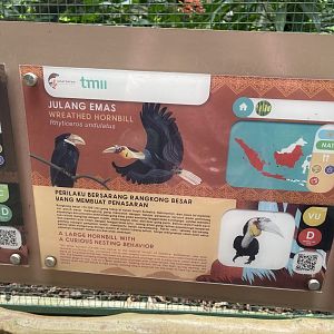 greater sunda - wreathed hornbill signage - taman burung
