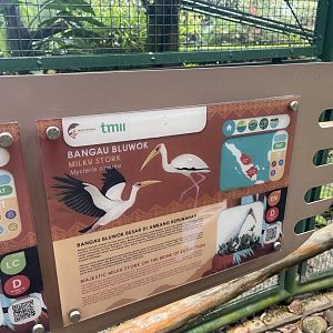 greater sunda - milky stork signage - taman burung