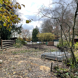 Contact Area demolition. Construction site of new "Lorikeet Aviary" opening in 2026.