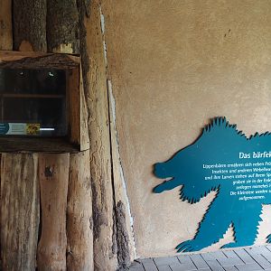Sloth bear sign and viewing window into honeybee hive, 2025-05-22