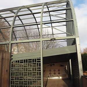 Pygmy hippo house aviary - Upper viewing area with new signage, 2025-11-30