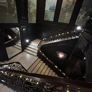Stairs in the Aquarium with Christmas lights