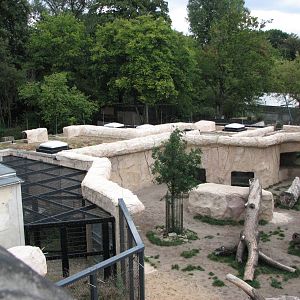Dresden Zoo 2008 - Aerial view over the new lion exhibit and holding spaces