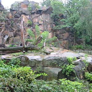 Berlin Tierpark 2004 - American Black Bear exhibit seen from the street