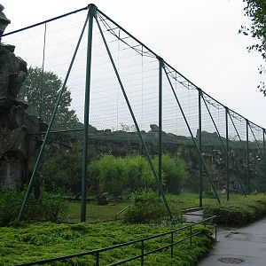 Berlin Tierpark 2004 - Left side of the famous mixed Birds of Prey aviary