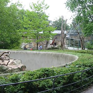 Zoo Berlin 2004 - View from the monkey grottos towards the Gorilla and Oran