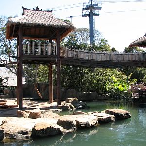 Taronga Zoo 2007 - Viewing deck and hanging bridge in the Asiatic Elephant