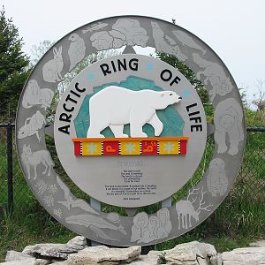Detroit Zoo 2003 - Signpost at the Artic Ring of Life