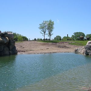 Indianapolis Zoo 2003 - Part of the African Elephant exhibit in the Plains