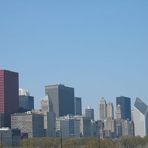 Lincoln Park Zoo 2003 - View to the skyscrapers of downtown Chicago from Li
