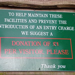 Donation sign at Tilgate Nature Centre 14/03/10