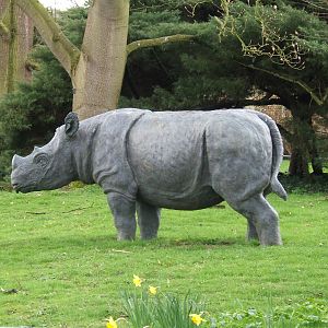 Rhino statue at Howletts Wild Animal Park, 3 April 2010