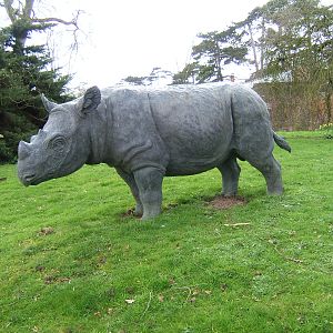 Rhino statue at Howletts Wild Animal Park, 3 April 2010