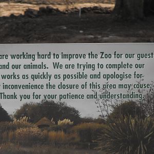 Zebra/Oryx Enclosure Work Sign