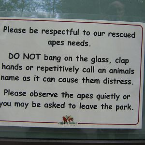 Sign at Monkey World