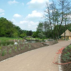 New pelican area outside Hippo House at Plzen, 25/05/10