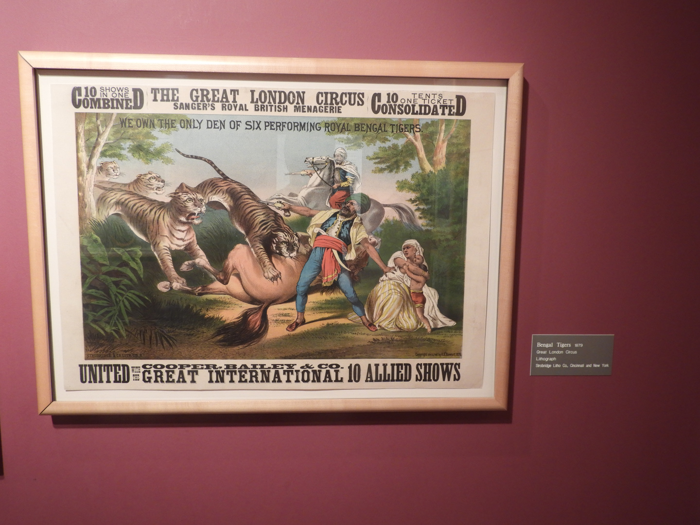 1879 Great London Circus Bengal Tiger Poster - Circus World Museum