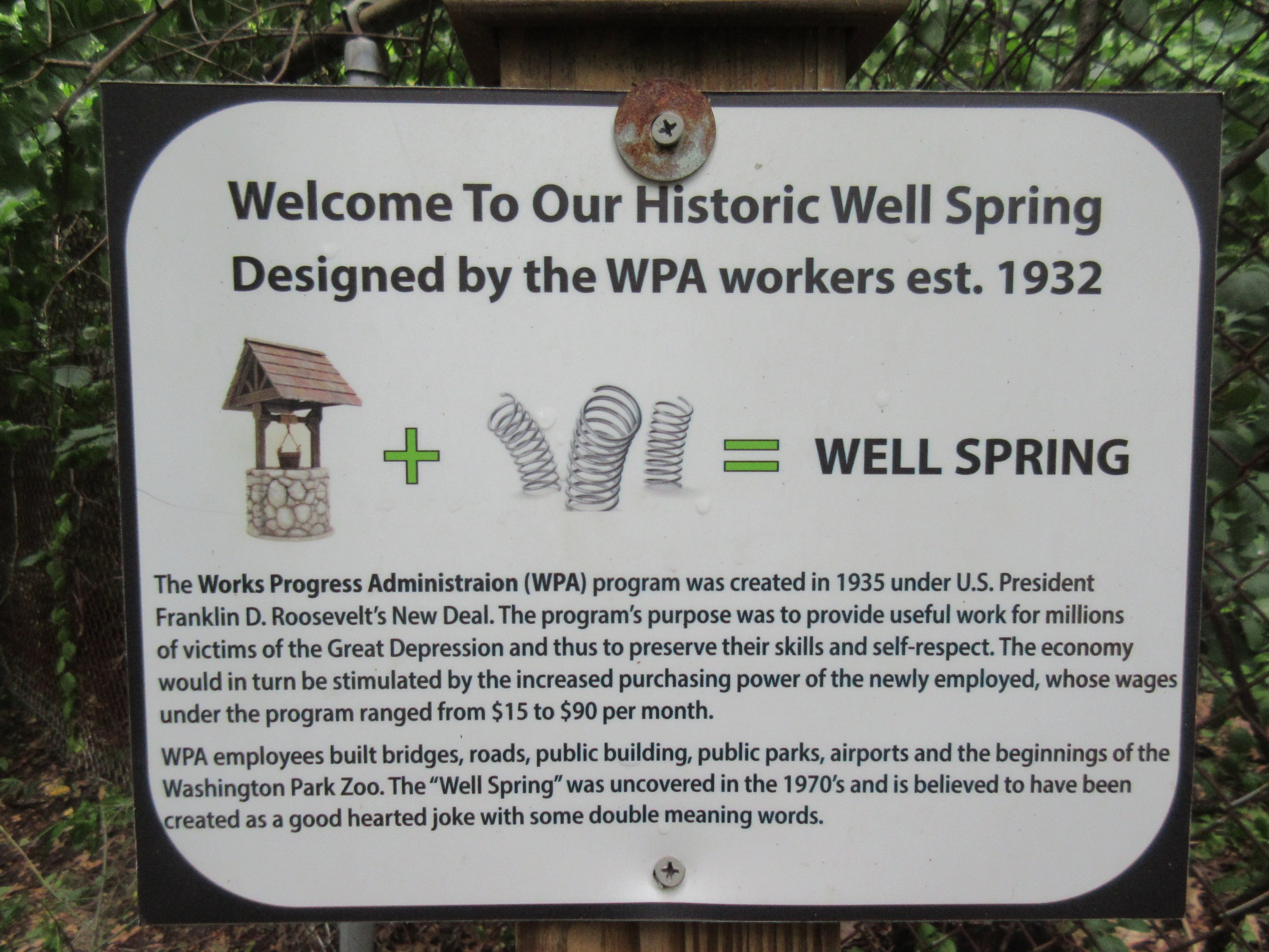 1930s-era Wishing Well Springs Sign
