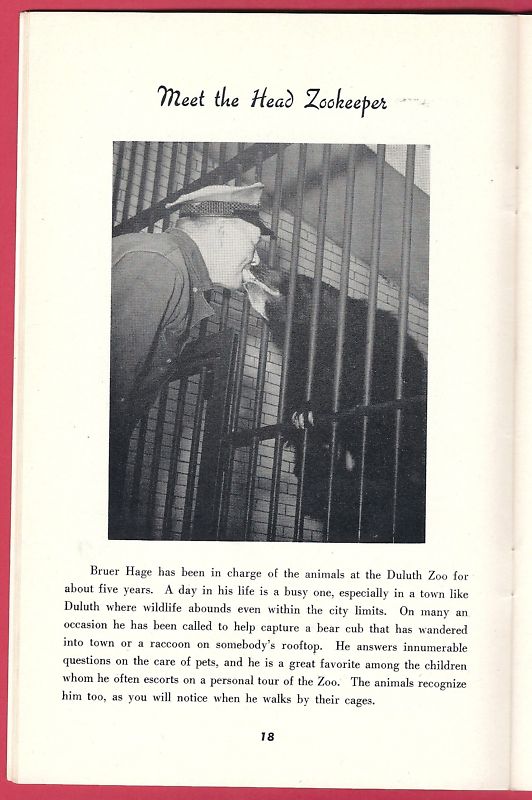 1954 Duluth Zoo Guidebook