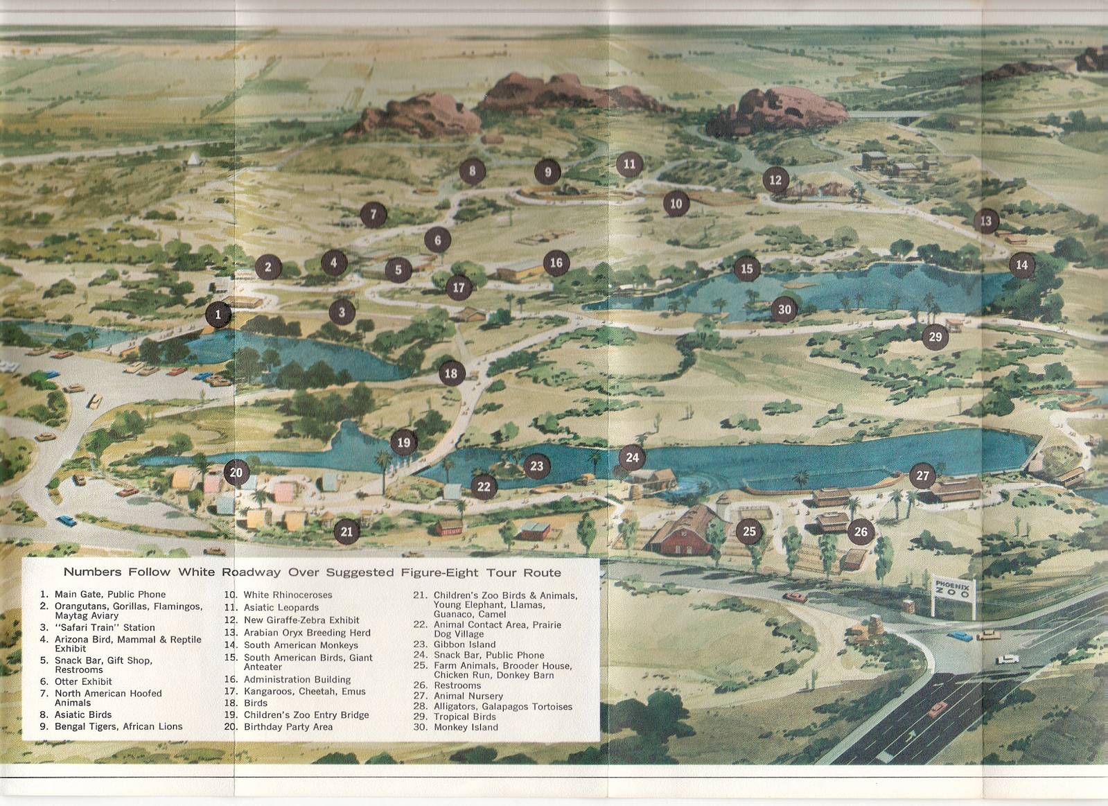 1970s Zoo Map