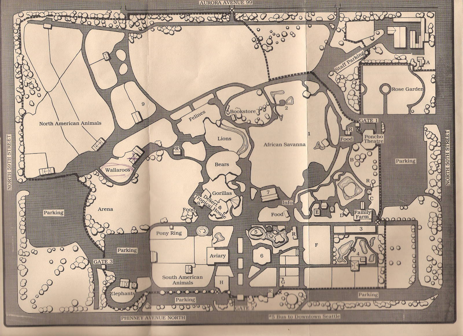 1980 Zoo Map