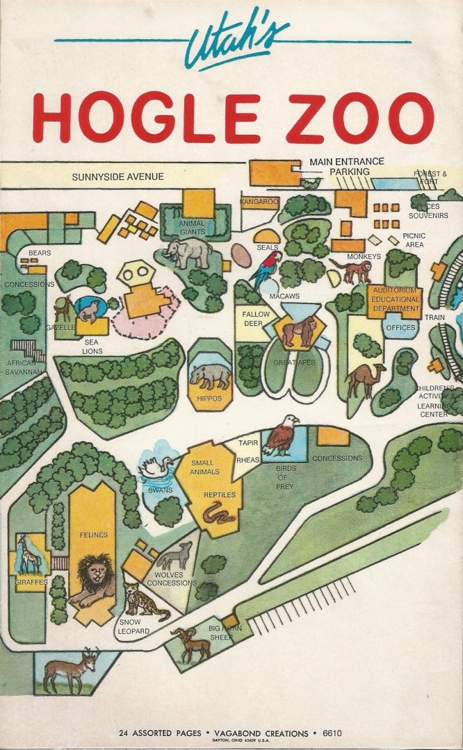 1980's Hogle Zoo Map