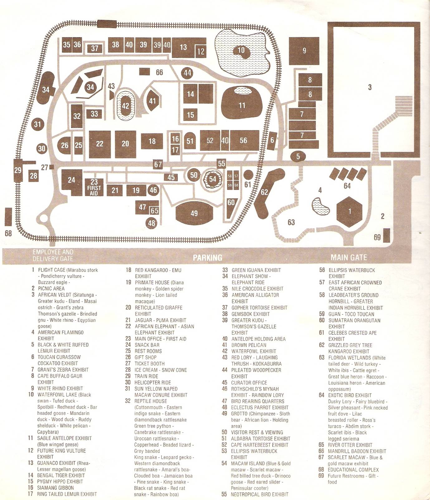 1980s Zoo Map