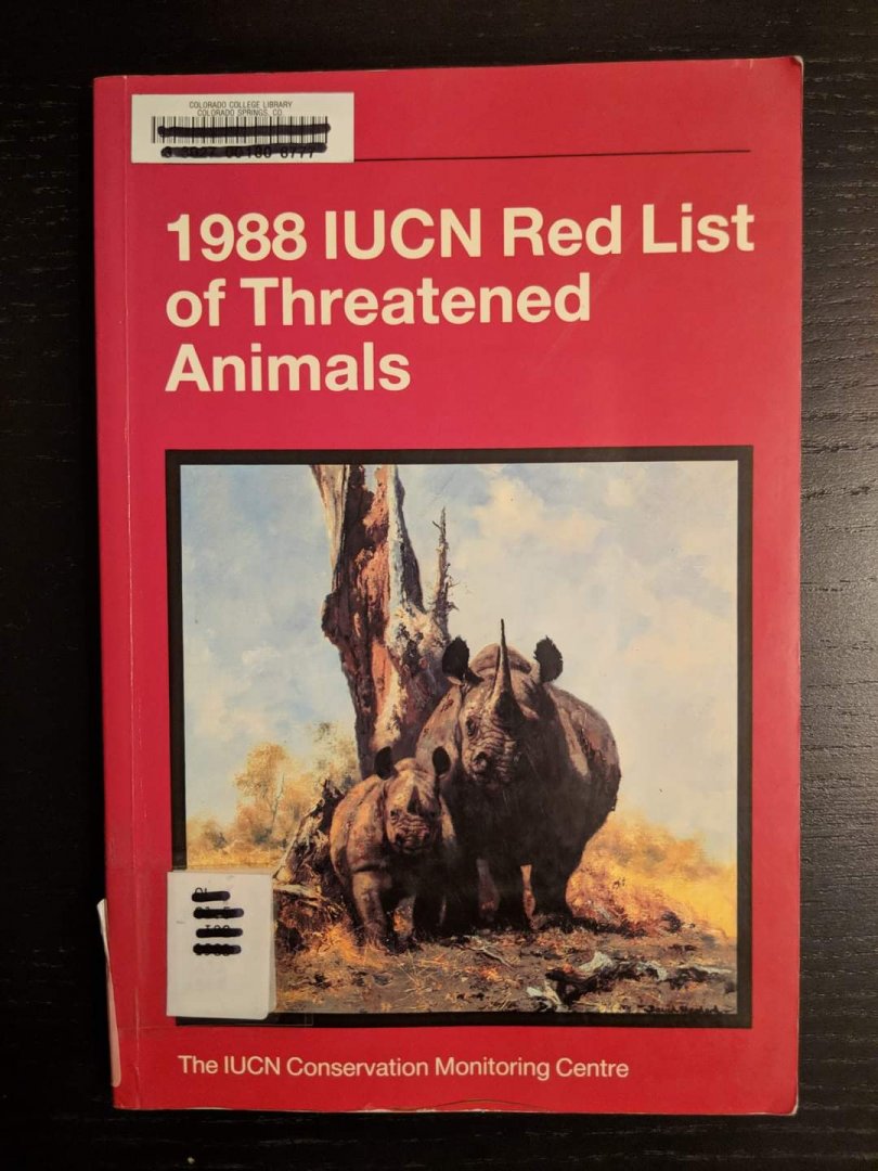 1988 IUCN Red List of Threatened Animals - The IUCN Conservation Monitoring Centre