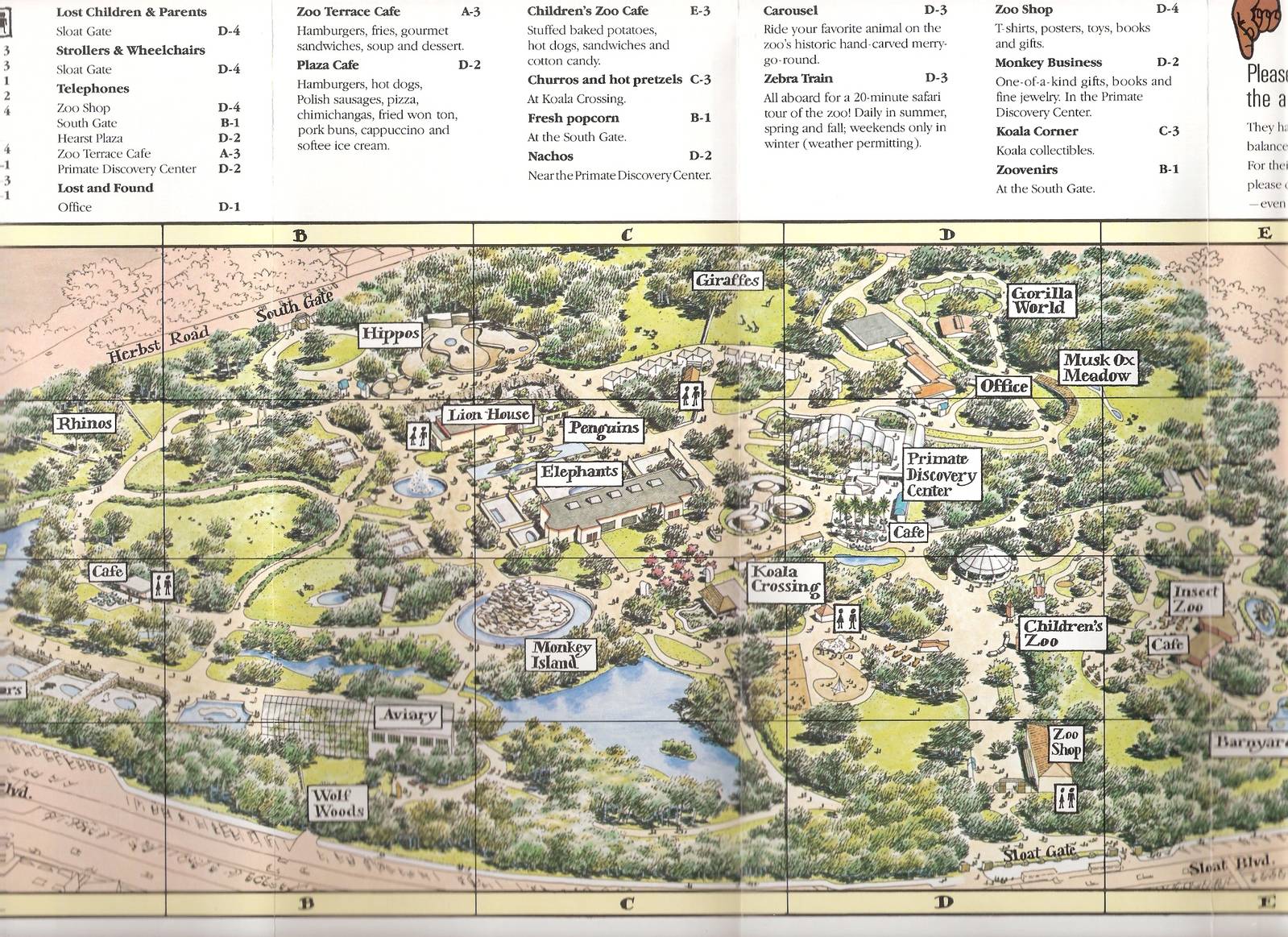 1988 Zoo Map
