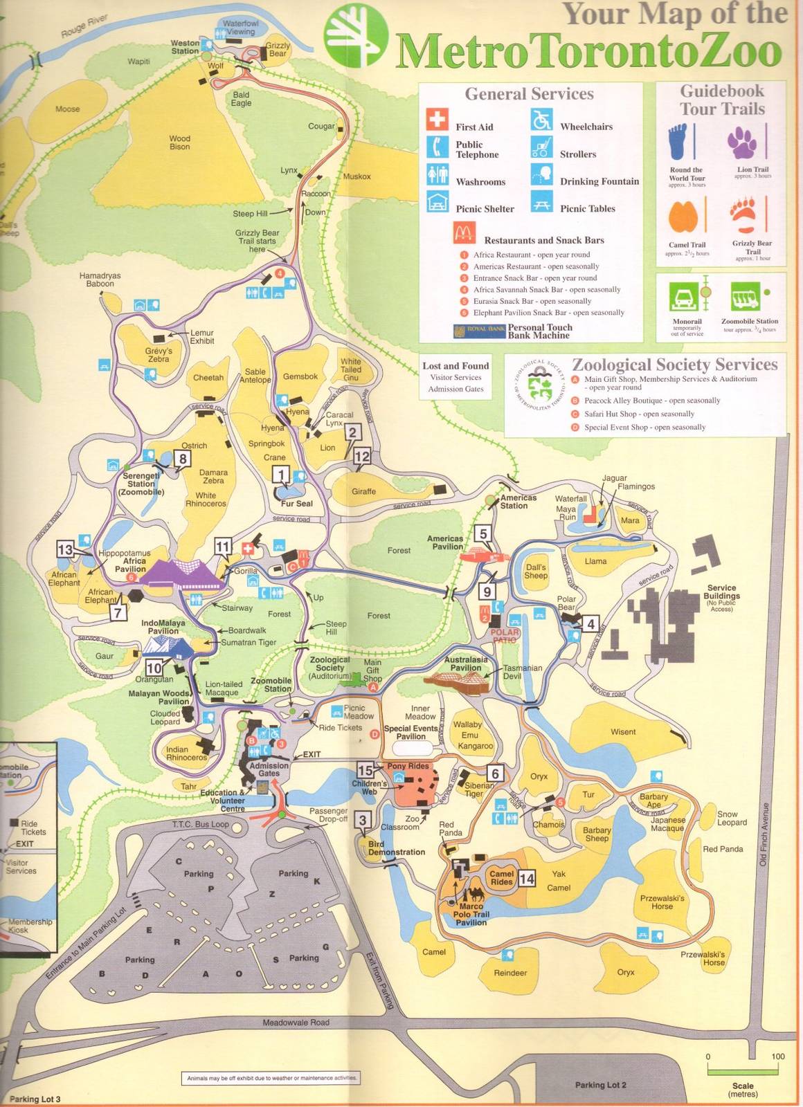 1995 Toronto Zoo Map