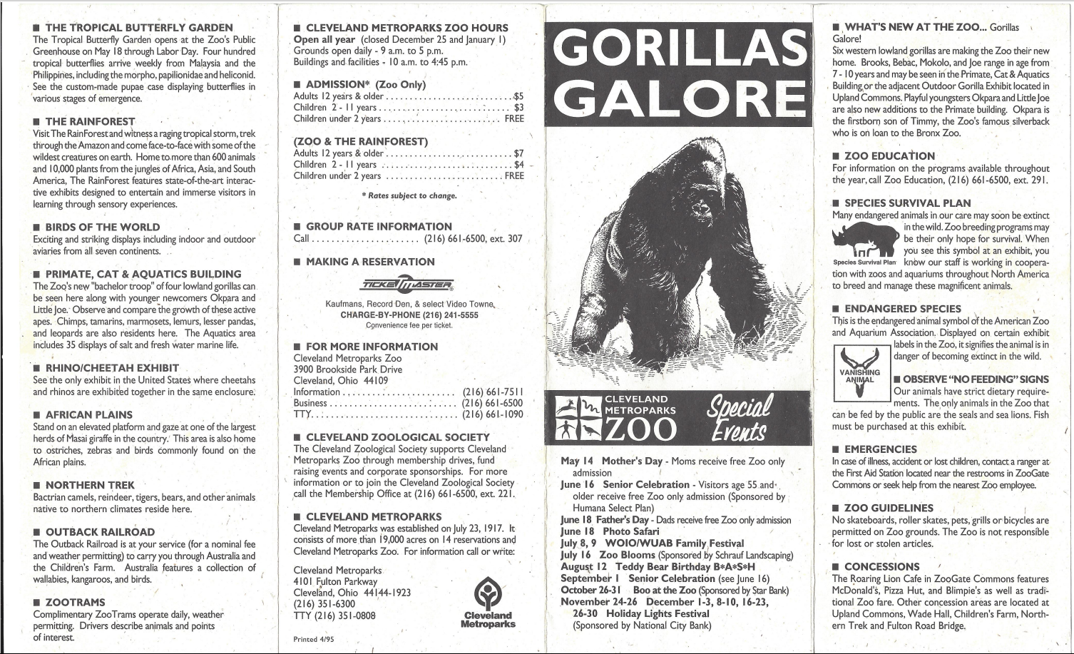 1996 Zoo Guidebook - Backpage