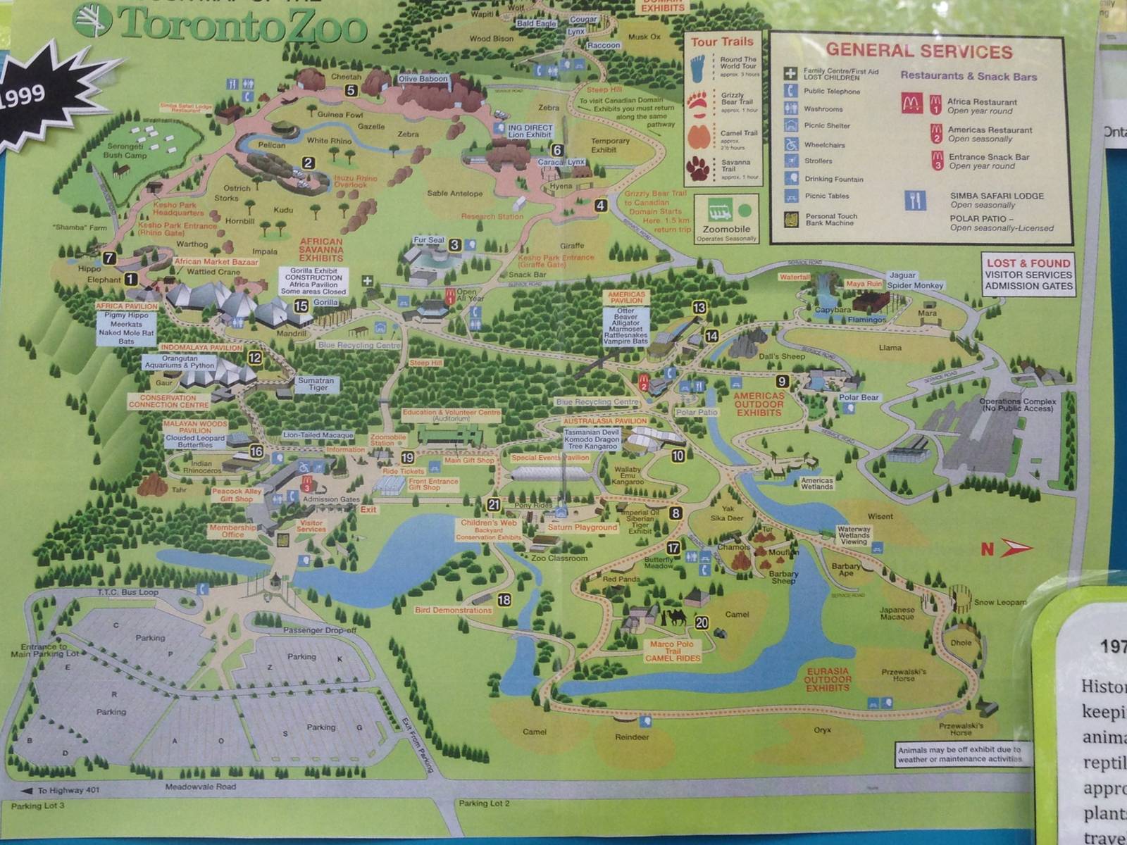 1999 Zoo Map