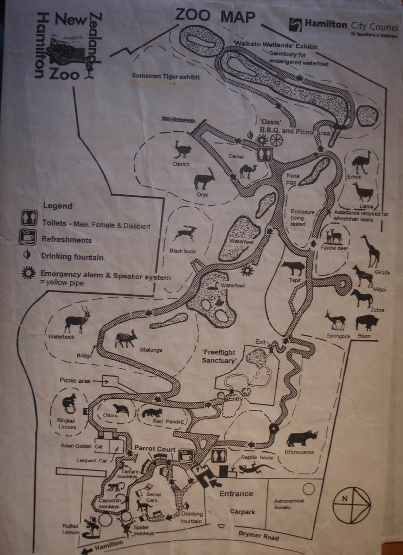 2 - Hamilton Zoo Map (December 2000)