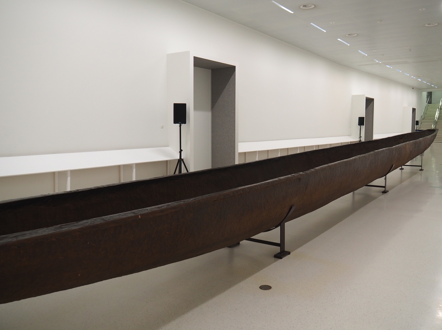 22-meter long dug-out canoe from region of Ubundu, Congo, 2021-10-20